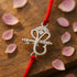 Zarkan Lord Ganesha Precious Silver Rakhi With Roli Chawal