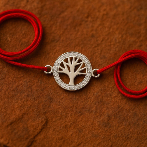 Zarkan Love With Nature Pure Silver Rakhi With Roli Chawal