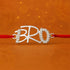 Zarkan Funky BRO Pure Silver Rakhi With Roli Chawal