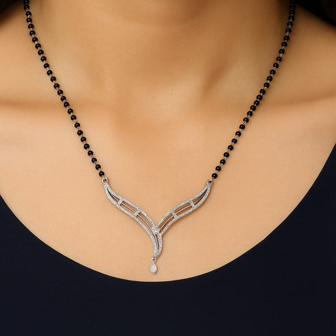 Zarkan 925 Silver Crown Mangalsutra