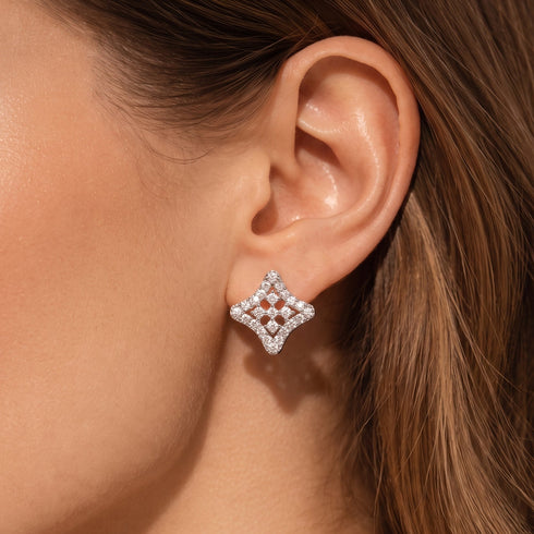 Zarkan Hallmark Silver Poppins Studs