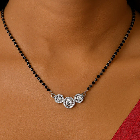 Zarkan 925 Silver Triple Link Mangalsutra