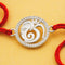 Zarkan OM Ganesha Pure Silver Rakhi With Roli Chawal