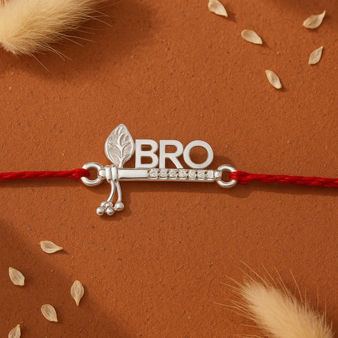 Zarkan Precious Silver Krishna Bansuri Rakhi For BRO With Roli Chawal