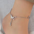 Hallmark Silver Minimalist Adjustable Length Butterfly Anklet