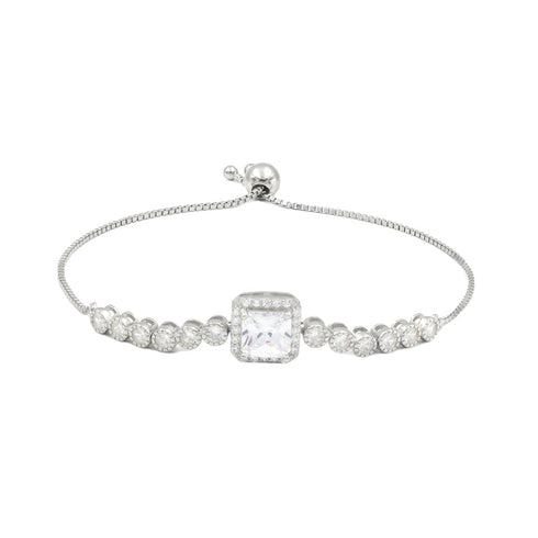 Zarkan Classic Solitaire Silver Bracelet