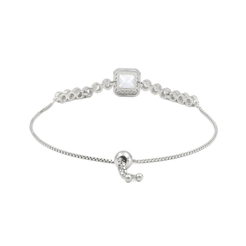 Zarkan Classic Solitaire Silver Bracelet