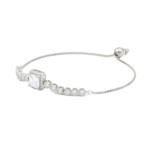 Zarkan Classic Solitaire Silver Bracelet