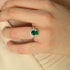 Hallmark Silver Green American Diamond Oval Shape Ring