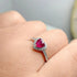Hallmarked Silver Sweet Heart Pink Ring