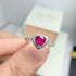 Hallmarked Silver Sweet Heart Pink Ring