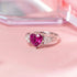 Hallmarked Silver Love Baby Pink Heart Adjustable Engagement Ring