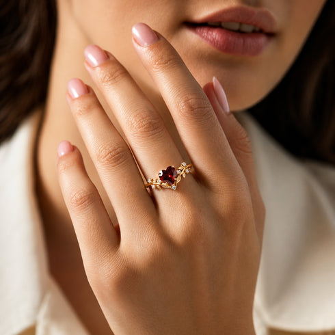 Hallmark Silver Heart’s Desire Red Garnet Ring