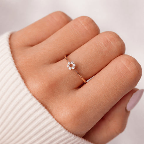 Hallmark Silver Minimal Gold Plated Ring
