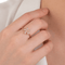 Hallmark Silver Minimal Flower Stone Gold Plated Ring