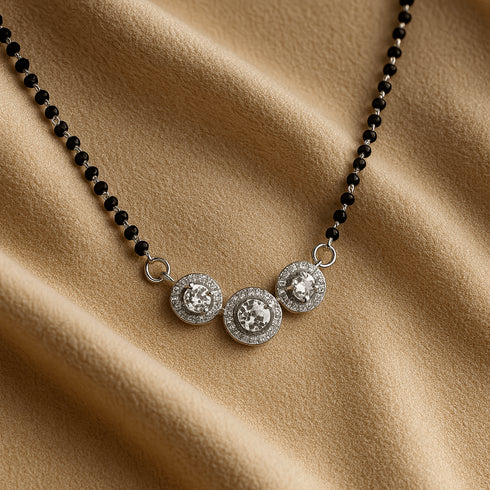 Zarkan 925 Silver Triple Link Mangalsutra