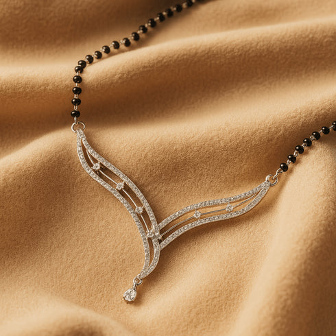 Zarkan 925 Silver Crown Mangalsutra