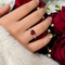 Hallmark Silver Blazing Red Heart Ring