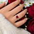 Hallmark Silver Blazing Red Heart Ring