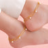 Hallmark Silver Bohemian Style Faux Pearl & Clover Decor Gold Plated Anklet For Women
