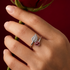 Zarkan Ravishing Rose Gold with leaf Silver RIng