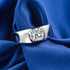 Hallmarked Men's Silver Ring With Classic Diamond