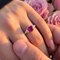 Hallmarked Silver Love Baby Pink Heart Adjustable Engagement Ring