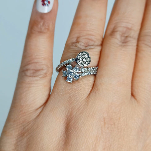 Zarkan Ravishing Rose Silver Ring