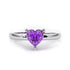 Zarkan 925 Sterling Silver Amethyst Heart Ring