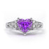 Hallmarked Silver Royal Amethyst Diamond Love Ring