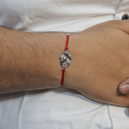 Zarkan Pure Silver Rakhi With Roli Chawal