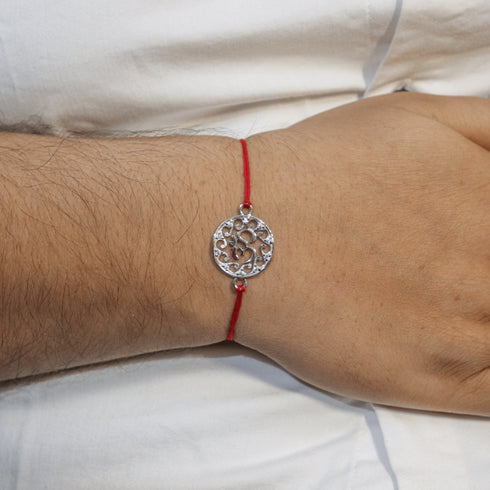 Zarkan Precious Silver OM Rakhi For Brother With Roli Chawal