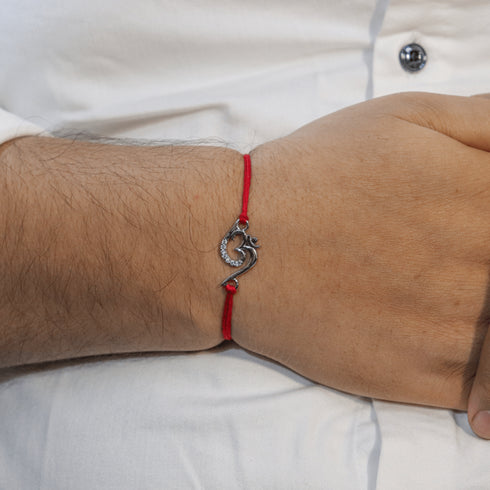 Zarkan Precious Silver OM Rakhi With Roli Chawal