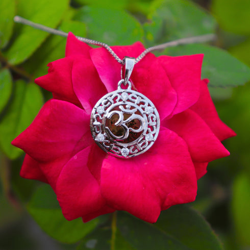 Zarkan 925 Silver OM Pendant with Chain