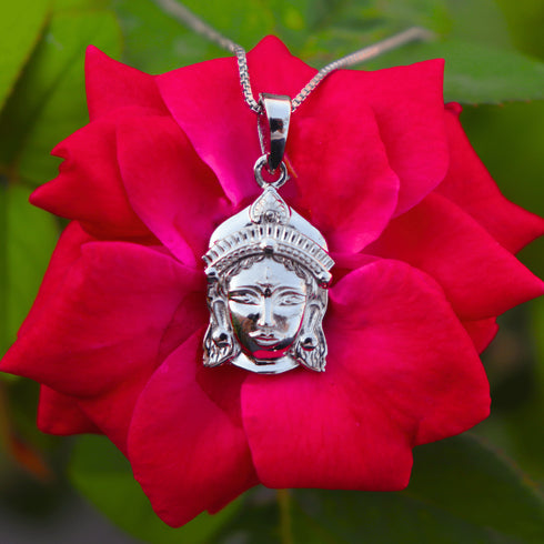 Zarkan 925 Silver Mata Rani God Pendant With Chain