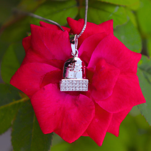 Zarkan Silver Shiva Lingam Pendant With Chain