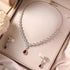 Hallmark Silver The Focused Red Necklace Set