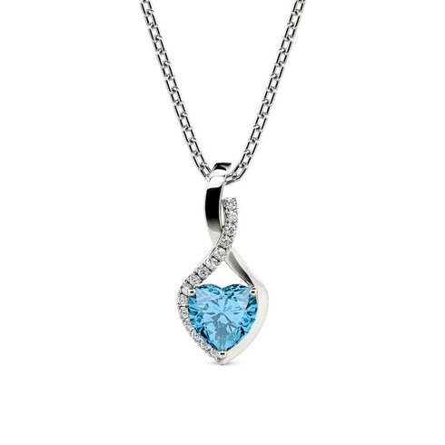 Hallmark Silver Halo Heart Pendant with Twist Design