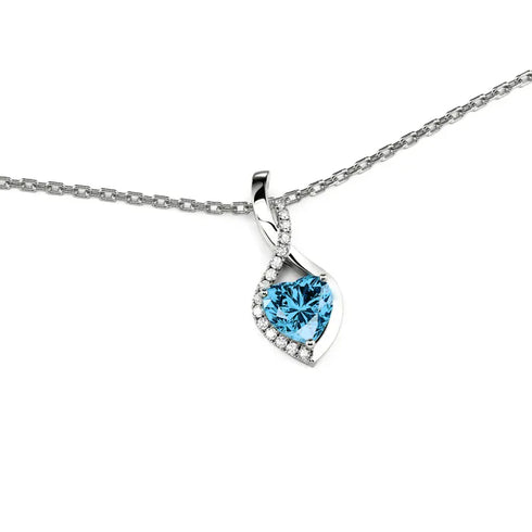 Hallmark Silver Halo Heart Pendant with Twist Design
