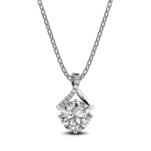 Hallmark Silver Twist Round Cut Sterling Silver Pendant