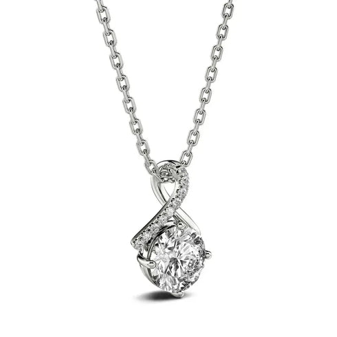 Hallmark Silver Twist Round Cut Sterling Silver Pendant