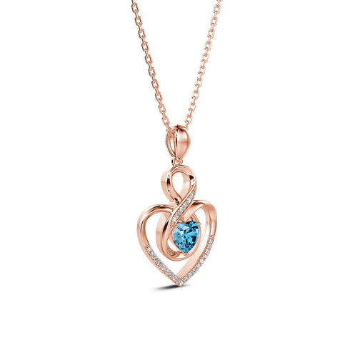 Hallmark Silver Infinity Heart Cut Rose Gold Plated Silver Pendant