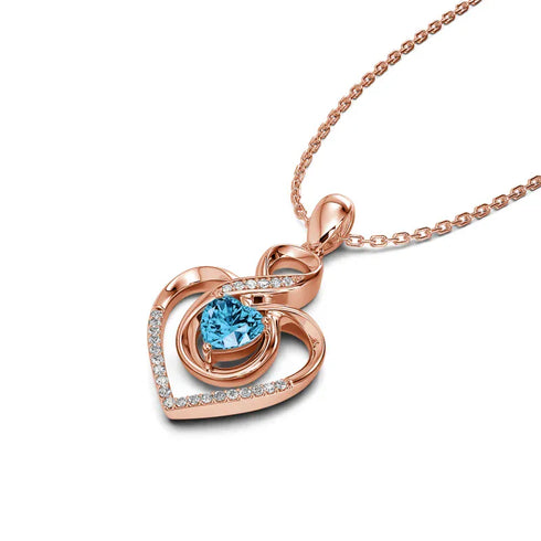 Hallmark Silver Infinity Heart Cut Rose Gold Plated Silver Pendant