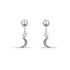 Zarkan 925 Silver Barbell Hanging Half Moon Earrings