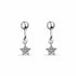 Zarkan 925 Silver Barbell Star Dangle Earrings