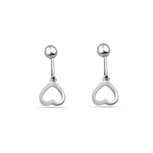 Zarkan 925 Silver Barbell Simple Cupid Earrings
