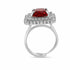 Zarkan 925 Red Ruby Silver Ring For Women