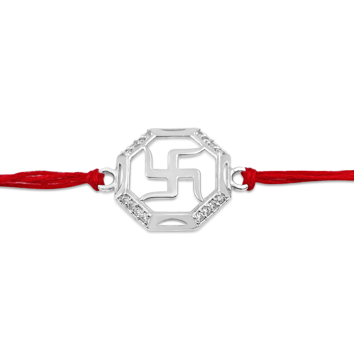 SILVER PLATED SWASTIK RAKHI main image 1