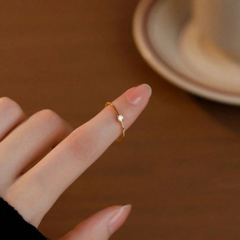 Hallmark Silver Simple Stylish Gold-plated Ring For Women's Daily