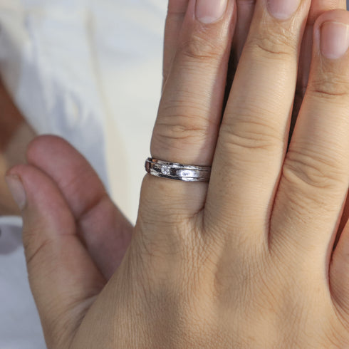 Zarkan 925 Silver Micro American Diamond Ring For Men